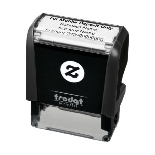 For Mobile Deposit Only in Bold Font Business Name Self-inking Stamp