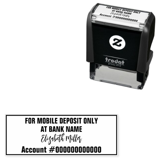 For Mobile Deposit Only Signature Bank Account No. Self-inking Stamp (In Situ)
