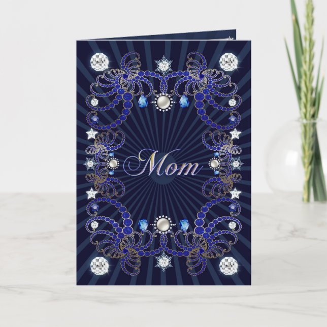 For Mom, a Mother's Day card with diamonds (Front)