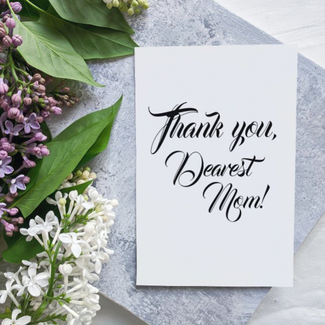 For Mom White Wedding Thank You Foil Card (In Situ Wedding)