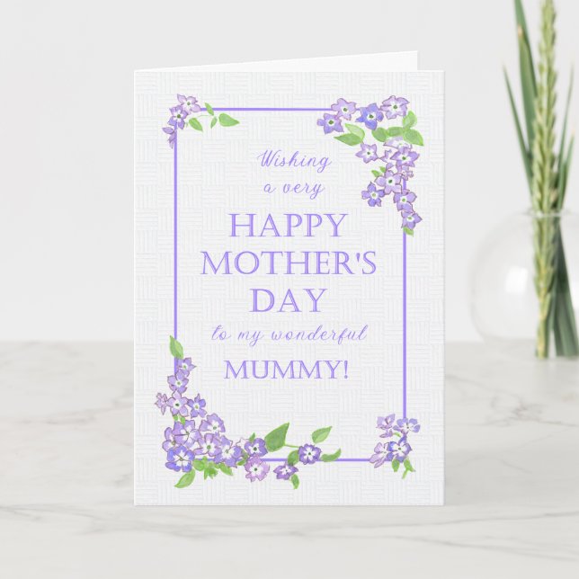 For Mommy Mother's Day Mauve Phlox Flowers Card (Front)