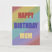 For Mum, a Cross Stitch Birthday card