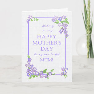 For Mum Mother's Day Mauve Phlox Flowers Card