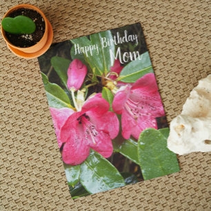 For Mum Red Rhododendrons Floral Birthday Card