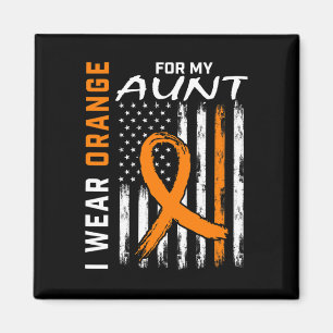 For My Aunt Leukaemia Awareness American Flag Grap Magnet