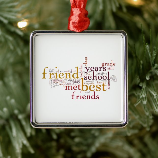**FOR MY BEST FRIEND** METAL ORNAMENT (Tree)