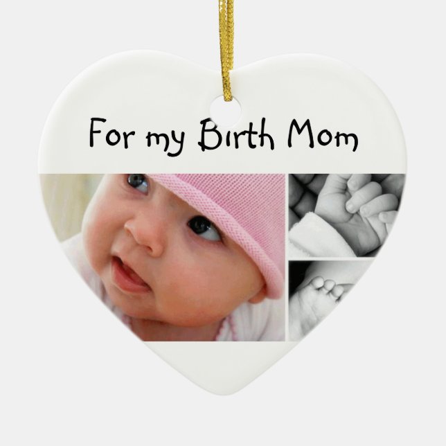 For my Birth Mum Ceramic Tree Decoration (Front)