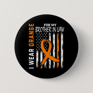 For My Brother In Law Leukaemia Awareness Flag Gra 6 Cm Round Badge