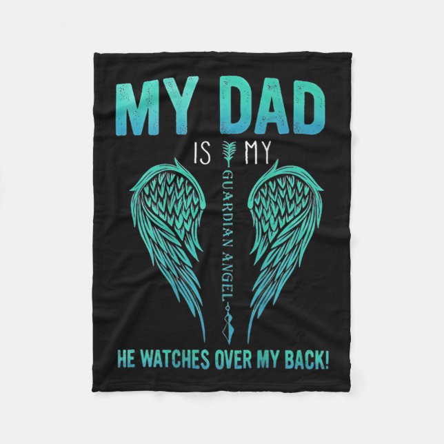 For My Dad In Heaven Touching Tribute For Ped Away Fleece Blanket (Front)