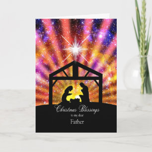 For my father Nativity at sunset Christmas Holiday Card