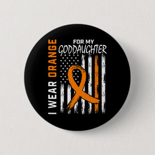 For My Goddaughter Leukaemia Cancer Awareness Usa  6 Cm Round Badge