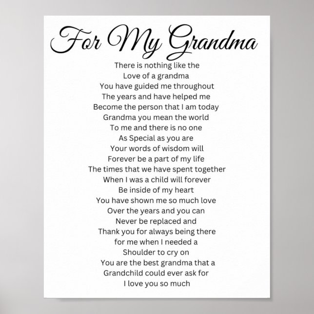 For My Grandma  Poster (Front)