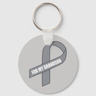 For My Grandson (Grey / Silver Awareness) Key Ring