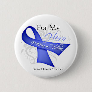For My Hero I Wear a Ribbon Stomach Cancer 6 Cm Round Badge