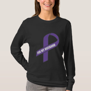 For My Husband (Purple Ribbon) T-Shirt