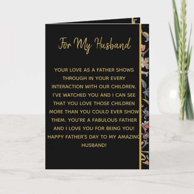 For My Husband Typography Fathers Day  Holiday Card (Front)