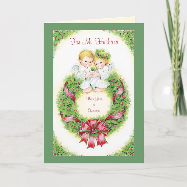 For My Husband With Love at Christmas Holiday Card (Front)