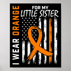 For My Little Sister Leukaemia Cancer Awareness Fl Poster