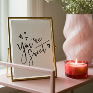 For My Love Black Modern Calligraphy Valentine Art Poster