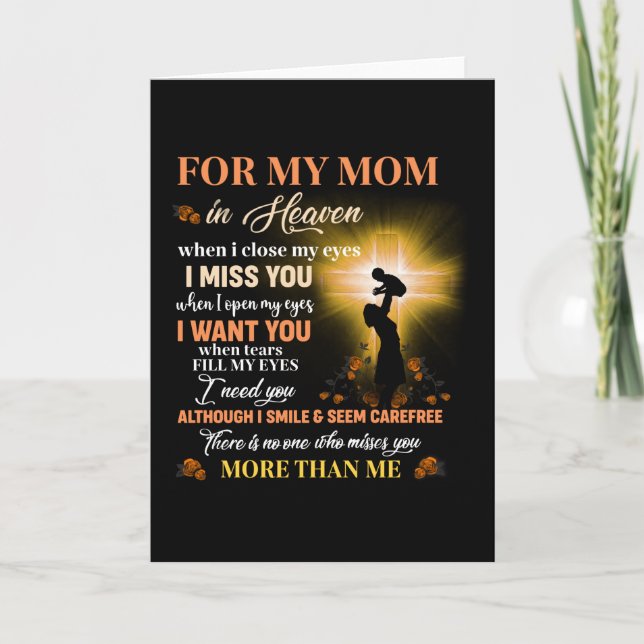 For My Mum In Heaven Memorial Day Gift For Son Card (Front)