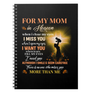 For My Mum In Heaven Memorial Day Gift For Son Notebook