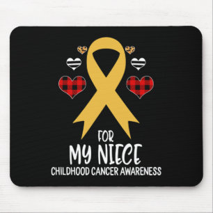For My Niece Childhood Cancer Awareness Ribbon Buf Mouse Pad