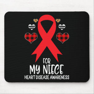 For My Niece Heart Disease Awareness Ribbon Leopar Mouse Pad