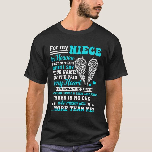 For My Niece In Heaven Uncle & Aunt Missed Memoria T-Shirt (Front)