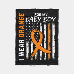 For My Son Baby Boy Leukaemia Awareness Fleece Blanket