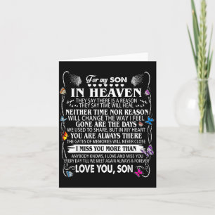 for My Son in Heaven Butterfly Memorial Card