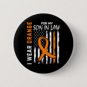 For My Son In Law Leukaemia Cancer Awareness Usa F 6 Cm Round Badge