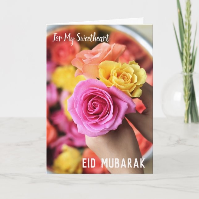 For my sweetheart on Eid Mubarak Holiday Card (Front)