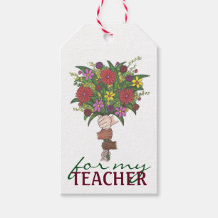 For My Teacher Flower Bouquet Gift Tags