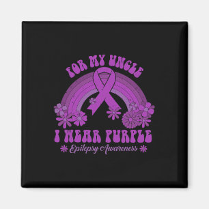 For My Uncle I Wear Purple Epilepsy Awareness Rain Magnet