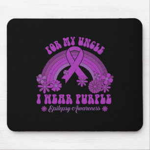 For My Uncle I Wear Purple Epilepsy Awareness Rain Mouse Pad