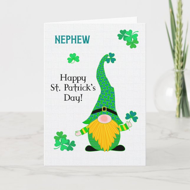 For Nephew St Patrick's Fun Leprechaun Card (Front)