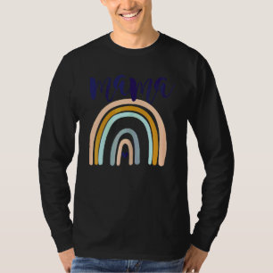 For New Mum Of Baby Boy Girl Twins Mama Boho Rainb T-Shirt