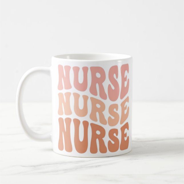 for nurse, retro nurse, nurse's day gift.  coffee mug (Left)