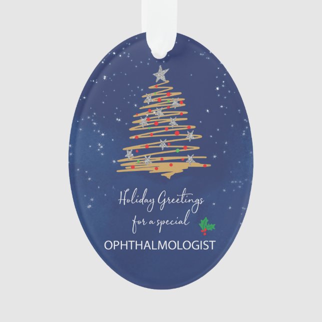 For Ophthalmologist Christmas Tree Custom Name Ornament (Front)