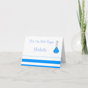 "For Our Bell Ringer" - Dark Turquoise Bell/Stripe Thank You Card