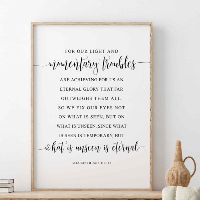 For Our Light And Momentary Troubles, Corinthians Poster (Creator Uploaded)