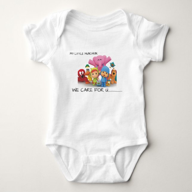 For our little munchkins baby bodysuit (Front)