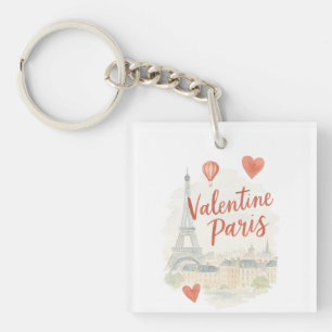 For Paris Lovers Romantic Valentine Paris Art Key Ring