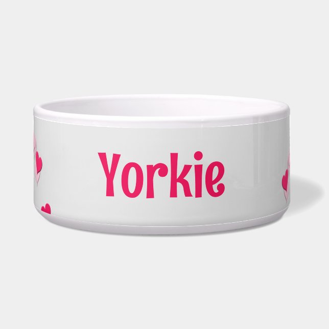 For Pet Modern Writing Scattered Pink Hearts (Front)