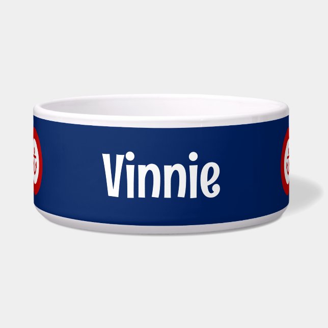 For Pet Nautical Marine Navy Blue Red White (Front)