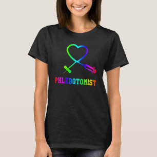 For Phlebotomist Phlebotomy Butterfly Needle Heart T-Shirt
