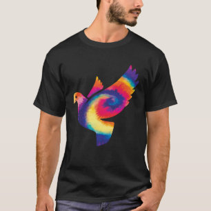 for Pigeon Tie Dye Pigeon Colourful Retro Pigeon T-Shirt