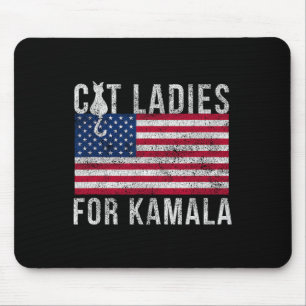 For President 2024 Distressed Cat Ladies For Kamal Mouse Pad
