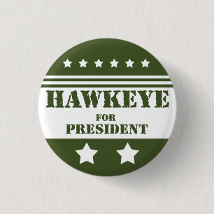 For President Hawkeye 3 Cm Round Badge