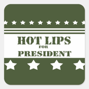 For President Hot Lips Square Sticker